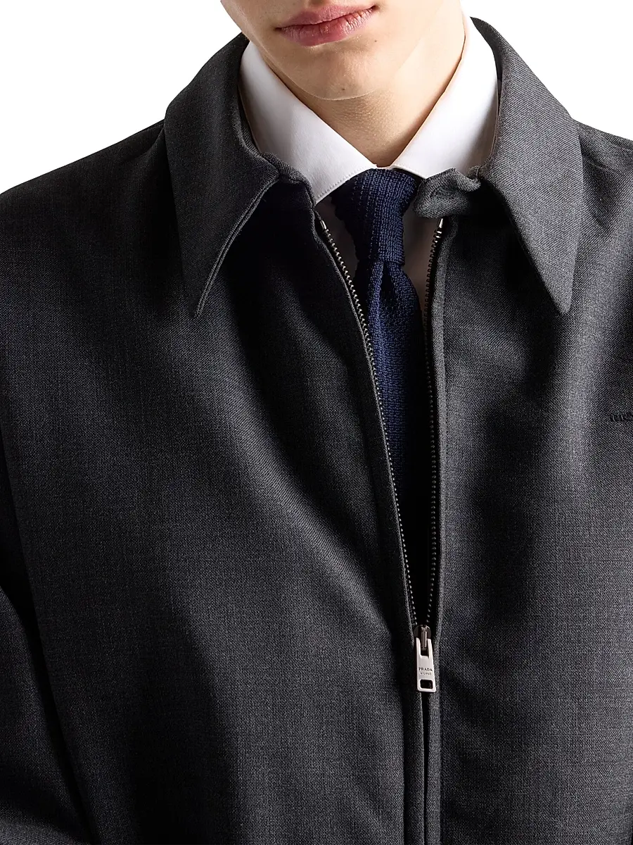 Prada Men's Wool Blouson Jacket - Grey | Thumbnail 5 Prada Men's Wool Blouson Jacket - Grey | Thumbnail 5