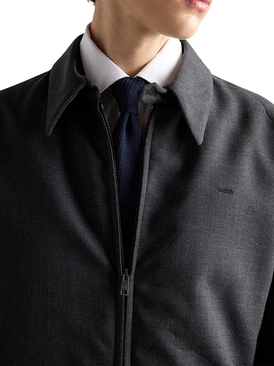 Prada Men's Wool Blouson Jacket - Grey | Thumbnail 6 Prada Men's Wool Blouson Jacket - Grey | Thumbnail 6