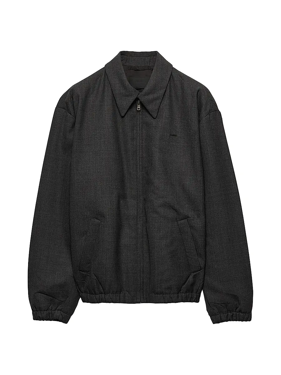 Men's Wool Blouson Jacket - Grey Men's Wool Blouson Jacket - Grey