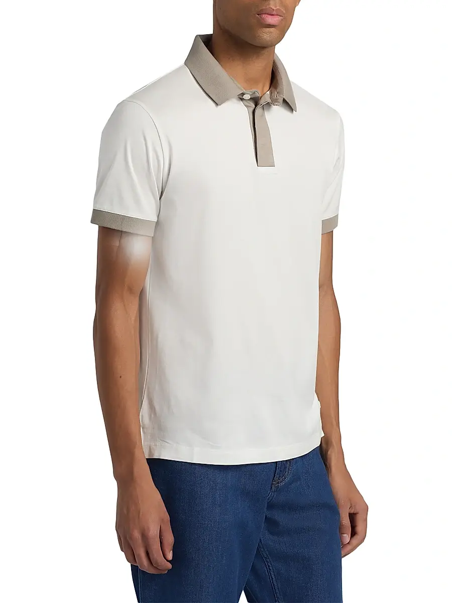 Emporio Armani Men's Contrast-Tipped Jersey Polo Shirt | Thumbnail 4