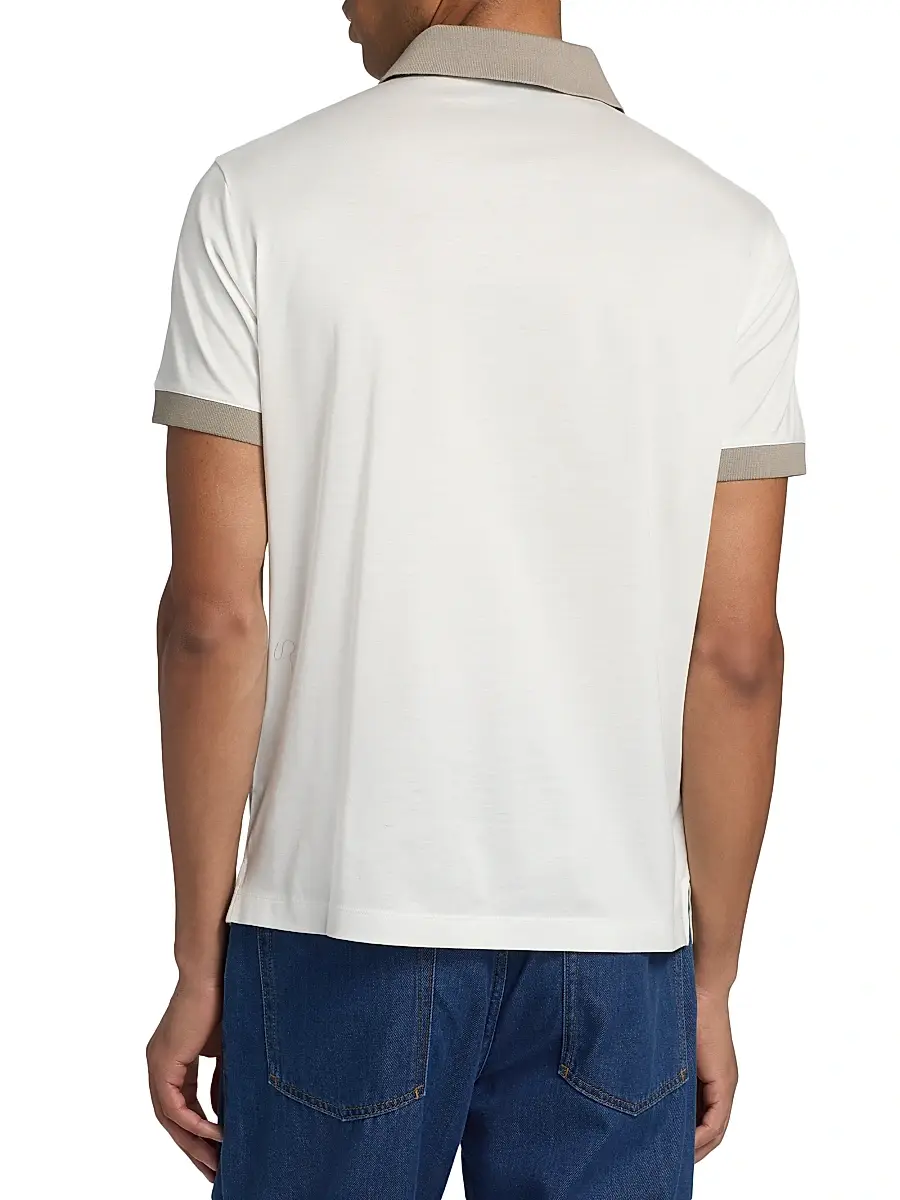 Emporio Armani Men's Contrast-Tipped Jersey Polo Shirt | Thumbnail 5