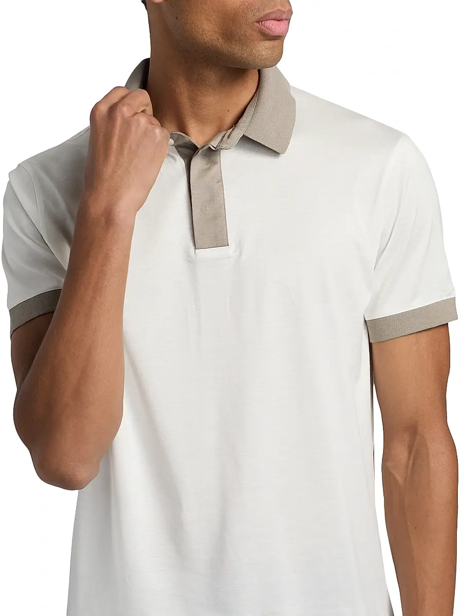 Emporio Armani Men's Contrast-Tipped Jersey Polo Shirt | Thumbnail 6
