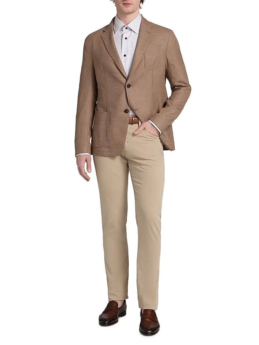 Emporio Armani Men's Textured Wool Jacket | Thumbnail 2 Emporio Armani Men's Textured Wool Jacket | Thumbnail 2