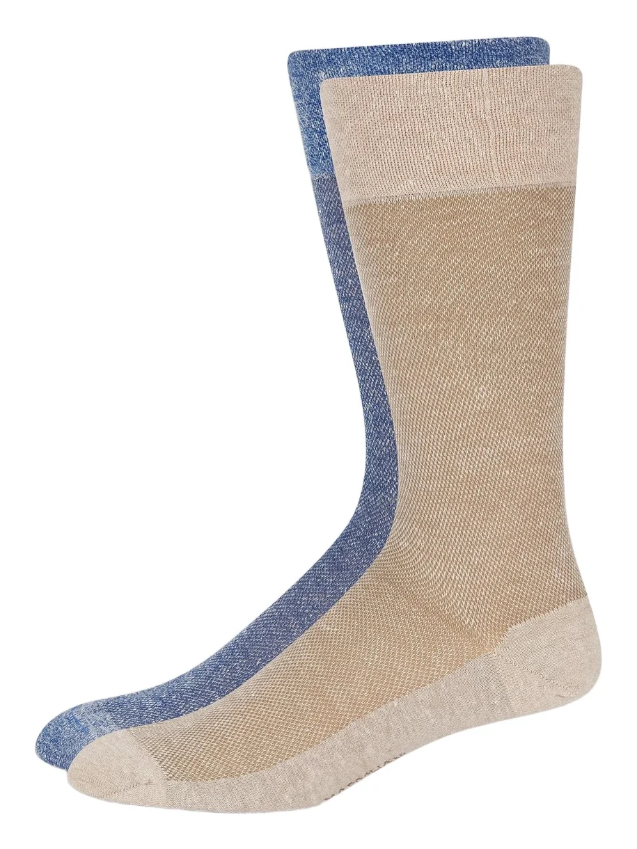 Men's 2-Pack Linen-Blend Mid-Calf Socks Men's 2-Pack Linen-Blend Mid-Calf Socks