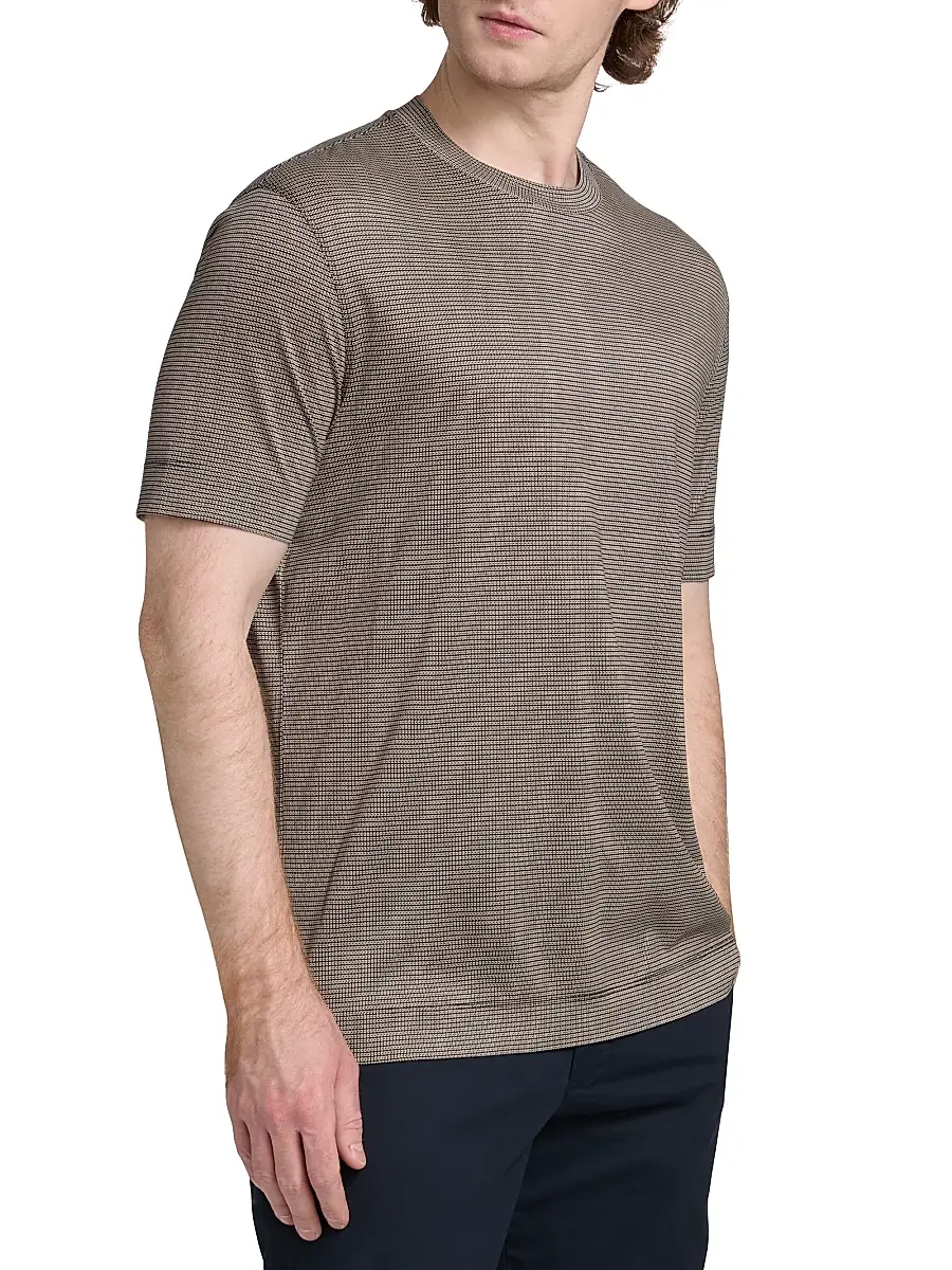 Emporio Armani Men's Geometric-Print Jersey Crewneck T-Shirt | Thumbnail 4 Emporio Armani Men's Geometric-Print Jersey Crewneck T-Shirt | Thumbnail 4