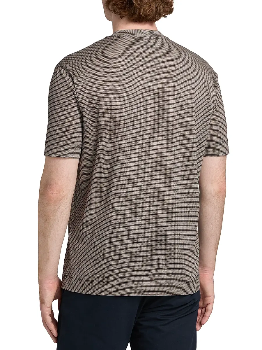 Emporio Armani Men's Geometric-Print Jersey Crewneck T-Shirt | Thumbnail 5 Emporio Armani Men's Geometric-Print Jersey Crewneck T-Shirt | Thumbnail 5