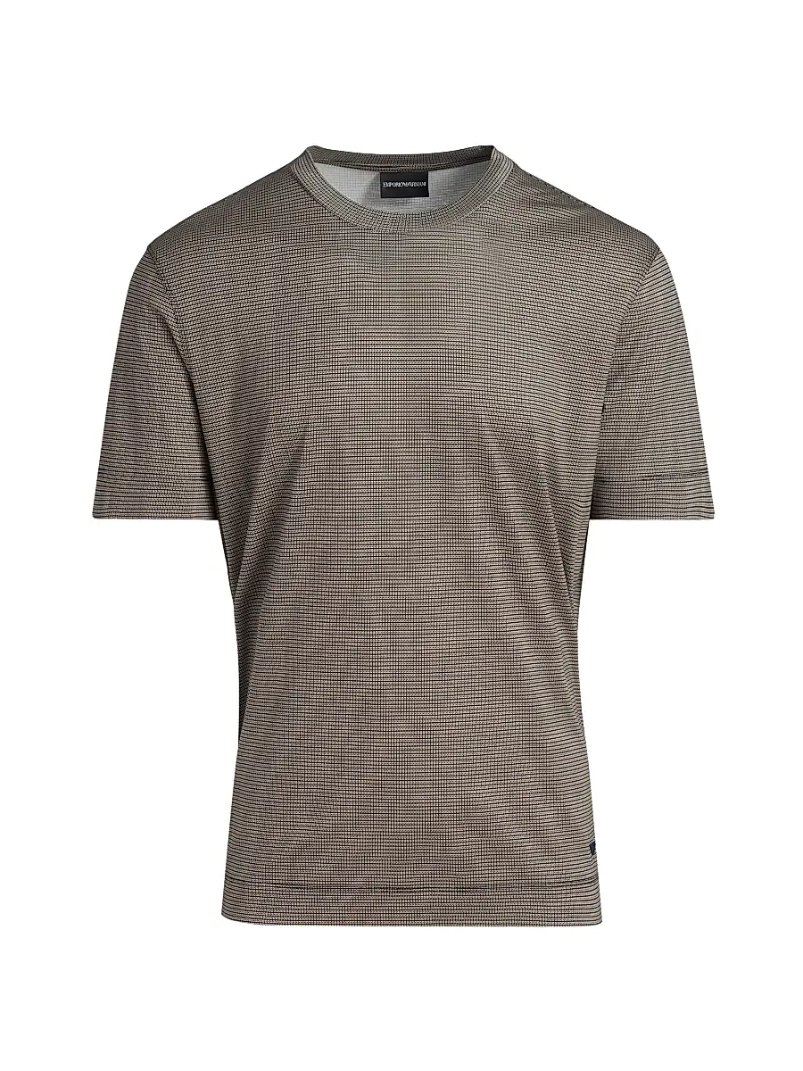 Emporio Armani Men's Geometric-Print Jersey Crewneck T-Shirt - Black - Size XXL | Image 1 Emporio Armani Men's Geometric-Print Jersey Crewneck T-Shirt - Black - Size XXL | Image 1