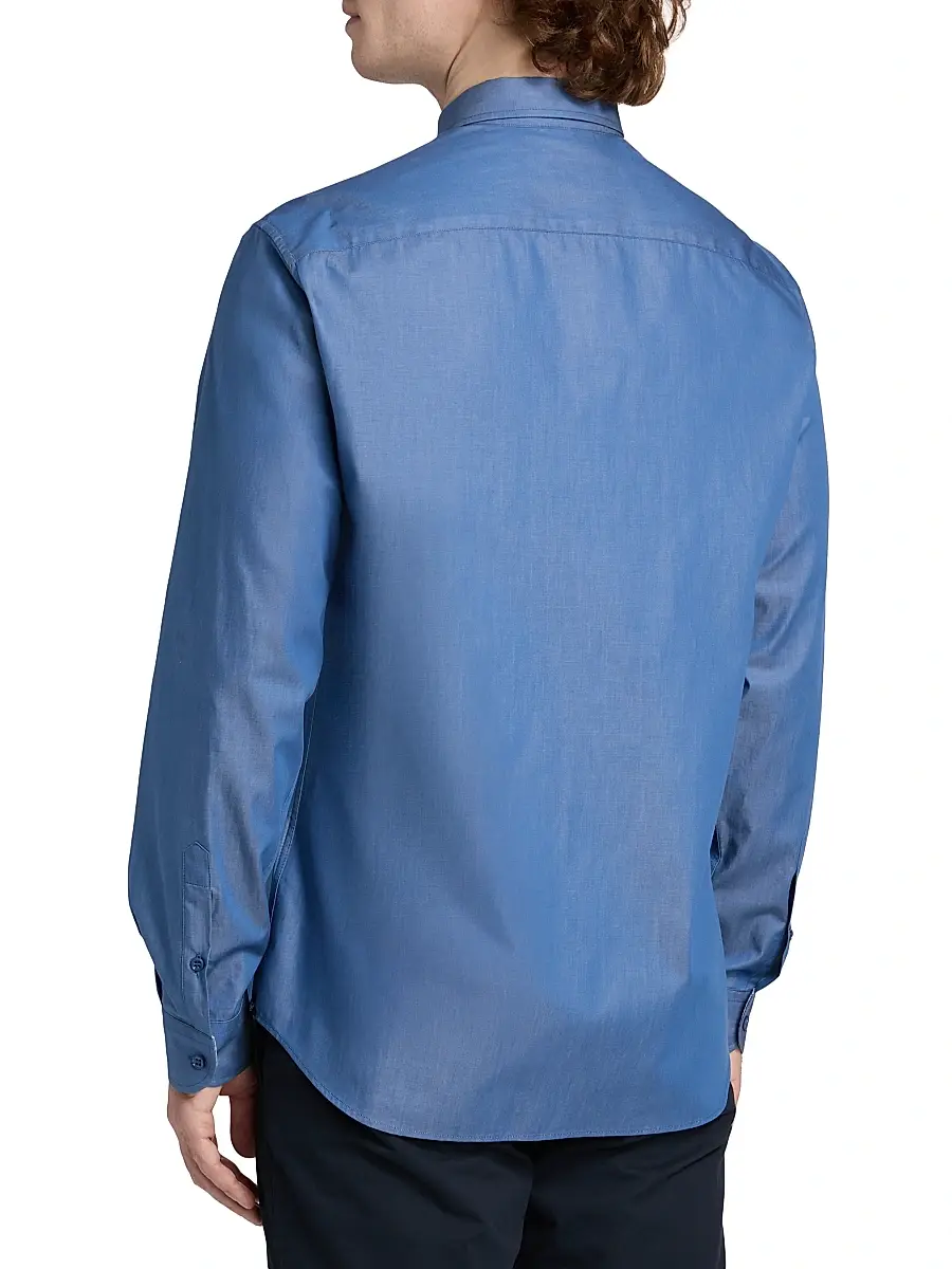 Emporio Armani Men's Contrast Collar & Cuff Cotton Sport Shirt | Thumbnail 5 Emporio Armani Men's Contrast Collar & Cuff Cotton Sport Shirt | Thumbnail 5