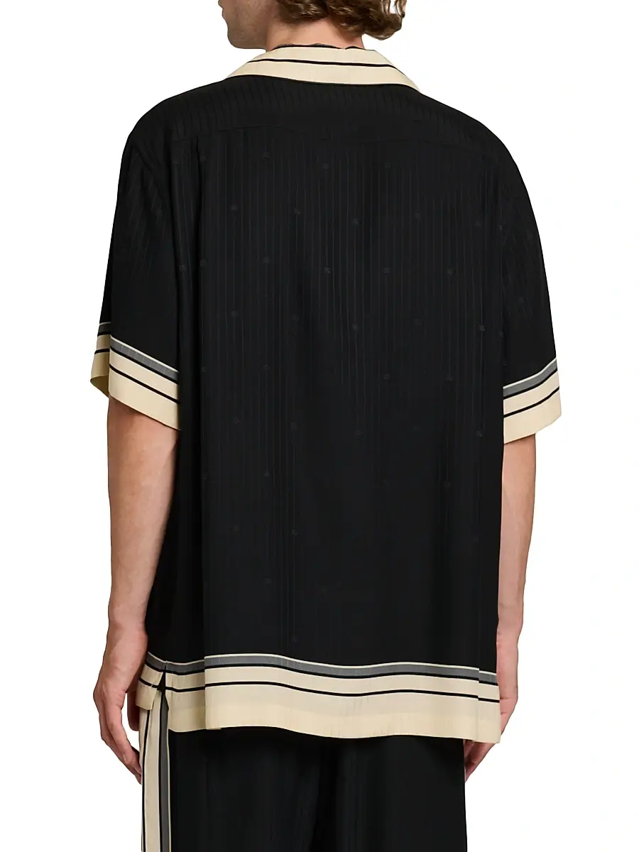 Dolce & Gabbana Men's Riga Striped Silk Camp Shirt | Thumbnail 5 Dolce & Gabbana Men's Riga Striped Silk Camp Shirt | Thumbnail 5