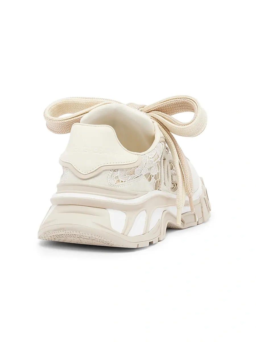 Dolce & Gabbana Women's Logo Lace-Trim Low-Top Sneakers | Thumbnail 3 Dolce & Gabbana Women's Logo Lace-Trim Low-Top Sneakers | Thumbnail 3