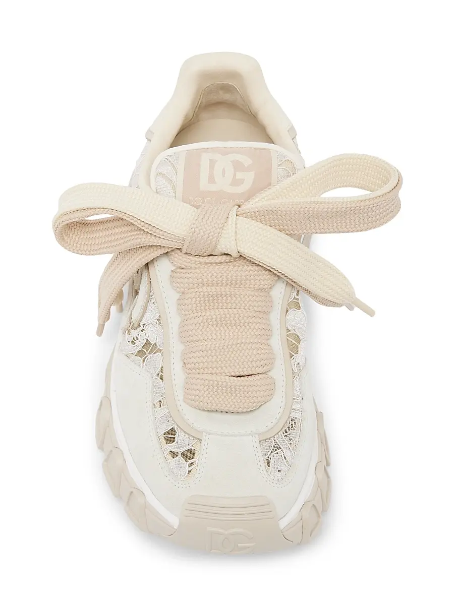 Dolce & Gabbana Women's Logo Lace-Trim Low-Top Sneakers | Thumbnail 4 Dolce & Gabbana Women's Logo Lace-Trim Low-Top Sneakers | Thumbnail 4