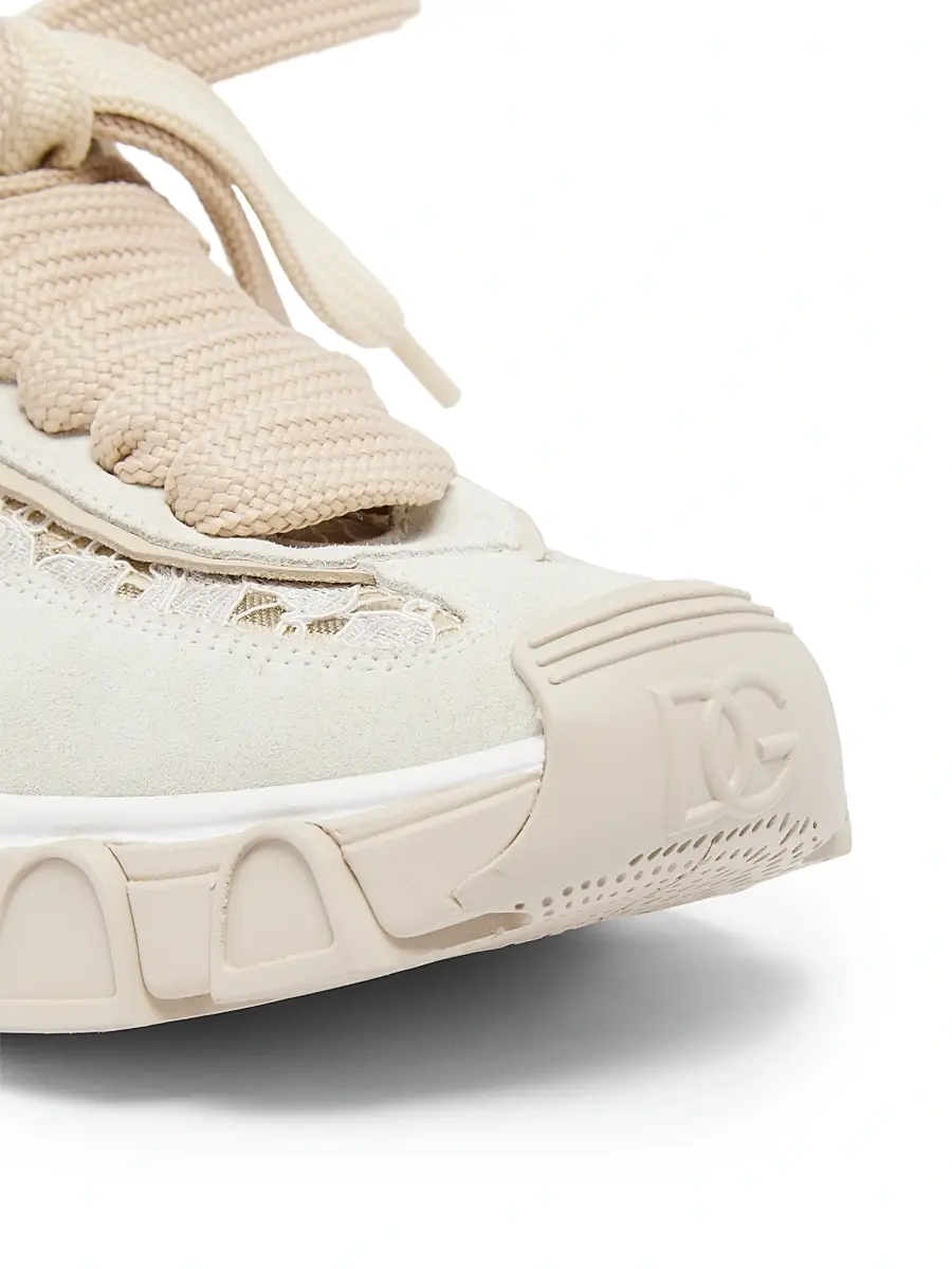 Dolce & Gabbana Women's Logo Lace-Trim Low-Top Sneakers | Thumbnail 5 Dolce & Gabbana Women's Logo Lace-Trim Low-Top Sneakers | Thumbnail 5