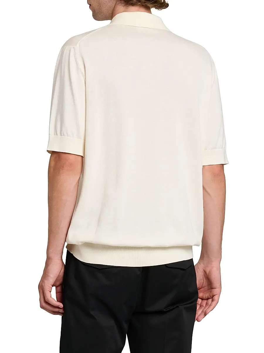 Dolce & Gabbana Men's Logo-Patch Cotton Polo Shirt | Thumbnail 5 Dolce & Gabbana Men's Logo-Patch Cotton Polo Shirt | Thumbnail 5