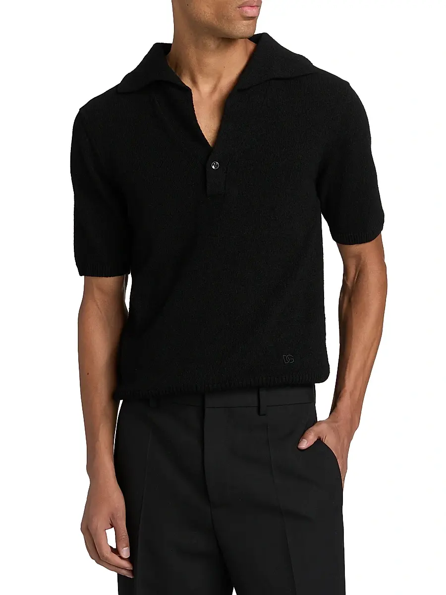 Dolce & Gabbana Men's Knit Short-Sleeve Polo Shirt | Thumbnail 3 Dolce & Gabbana Men's Knit Short-Sleeve Polo Shirt | Thumbnail 3