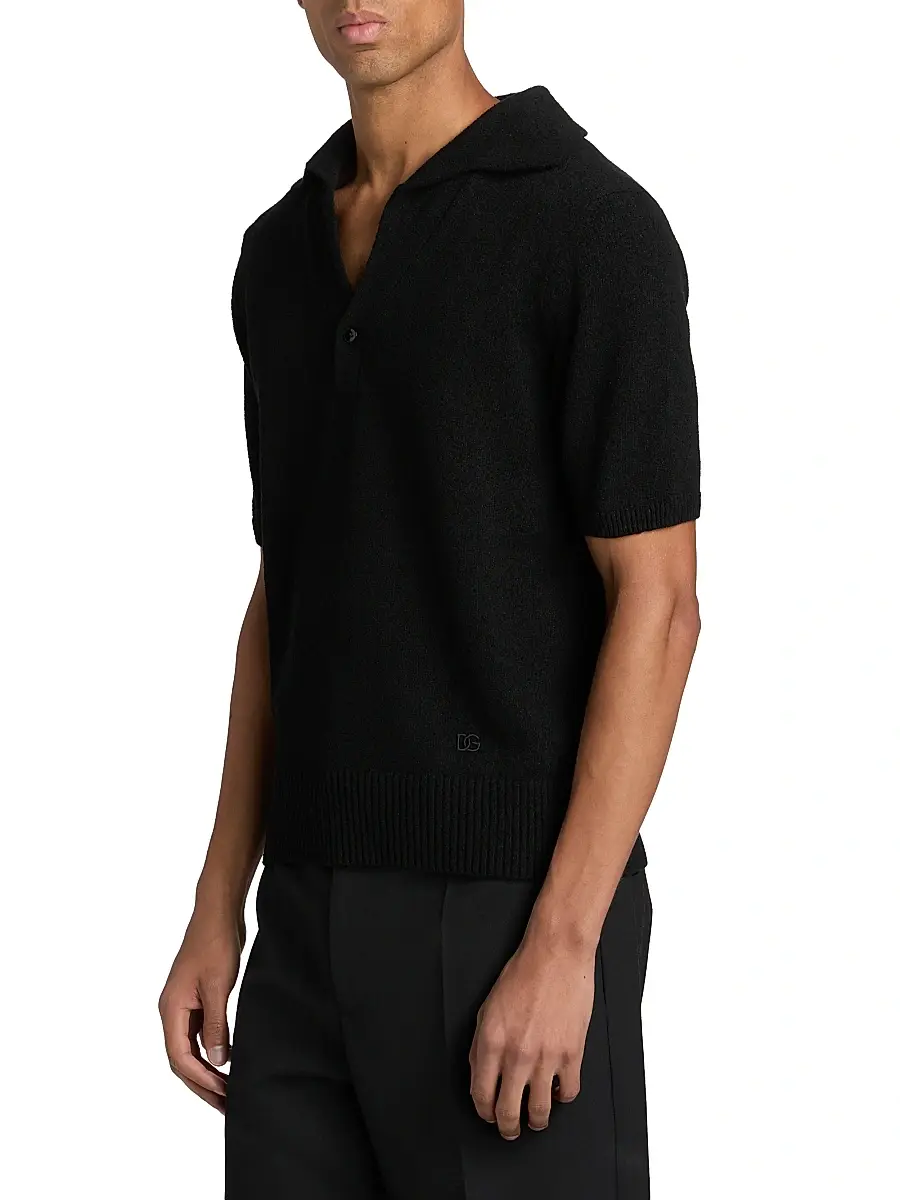 Dolce & Gabbana Men's Knit Short-Sleeve Polo Shirt | Thumbnail 4 Dolce & Gabbana Men's Knit Short-Sleeve Polo Shirt | Thumbnail 4