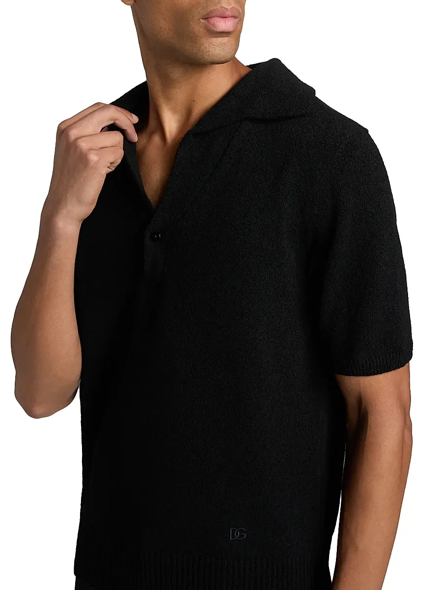 Dolce & Gabbana Men's Knit Short-Sleeve Polo Shirt | Thumbnail 6 Dolce & Gabbana Men's Knit Short-Sleeve Polo Shirt | Thumbnail 6
