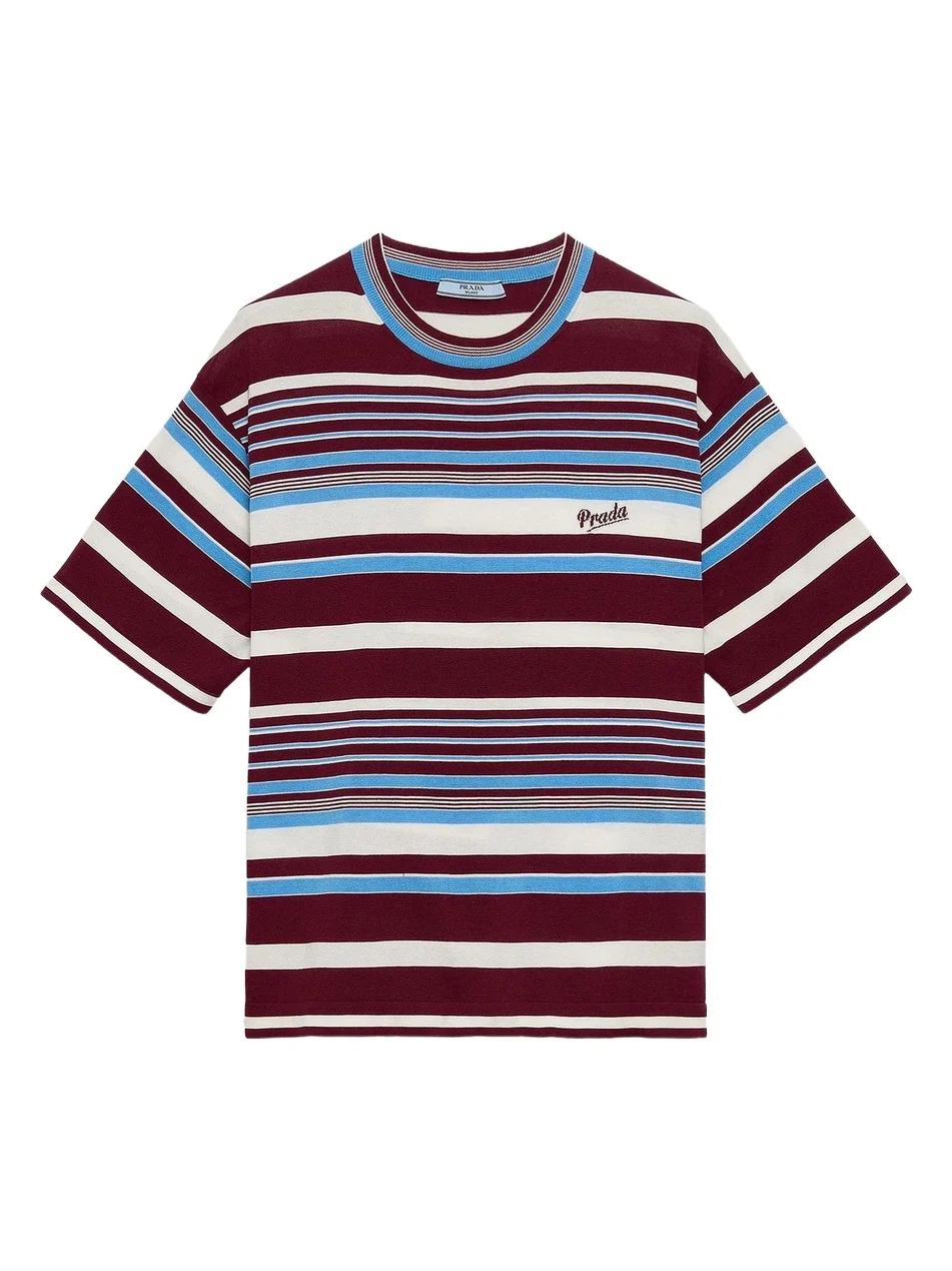 Women's Striped Cotton Crew-Neck Sweater
