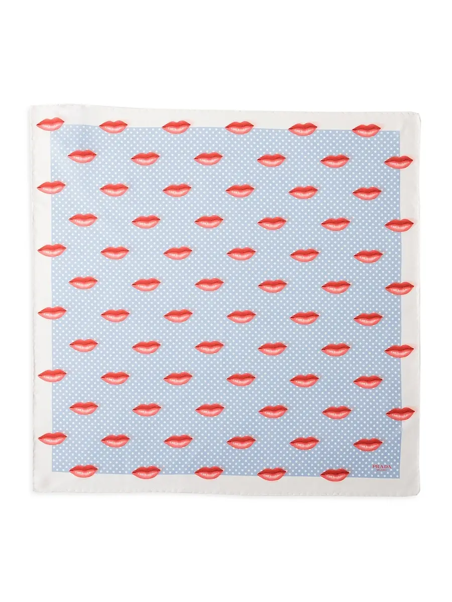 Prada Women's Printed Silk Twill Scarf | Thumbnail 2 Prada Women's Printed Silk Twill Scarf | Thumbnail 2