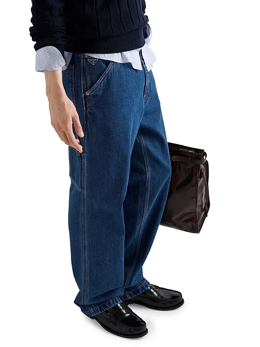 Prada Men's Light Denim Pants - Blue | Thumbnail 4 Prada Men's Light Denim Pants - Blue | Thumbnail 4