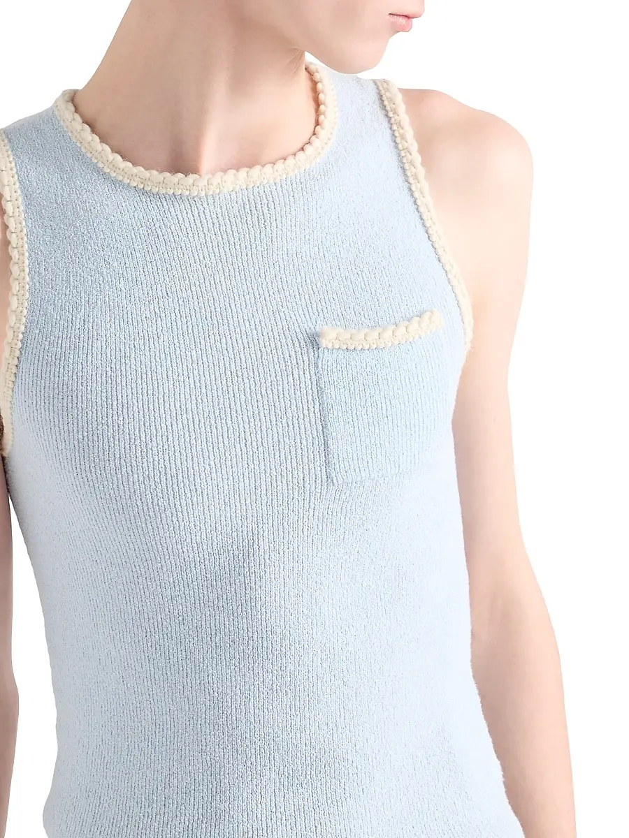 Prada Men's Cotton Blend Tank Top - Blue | Thumbnail 4