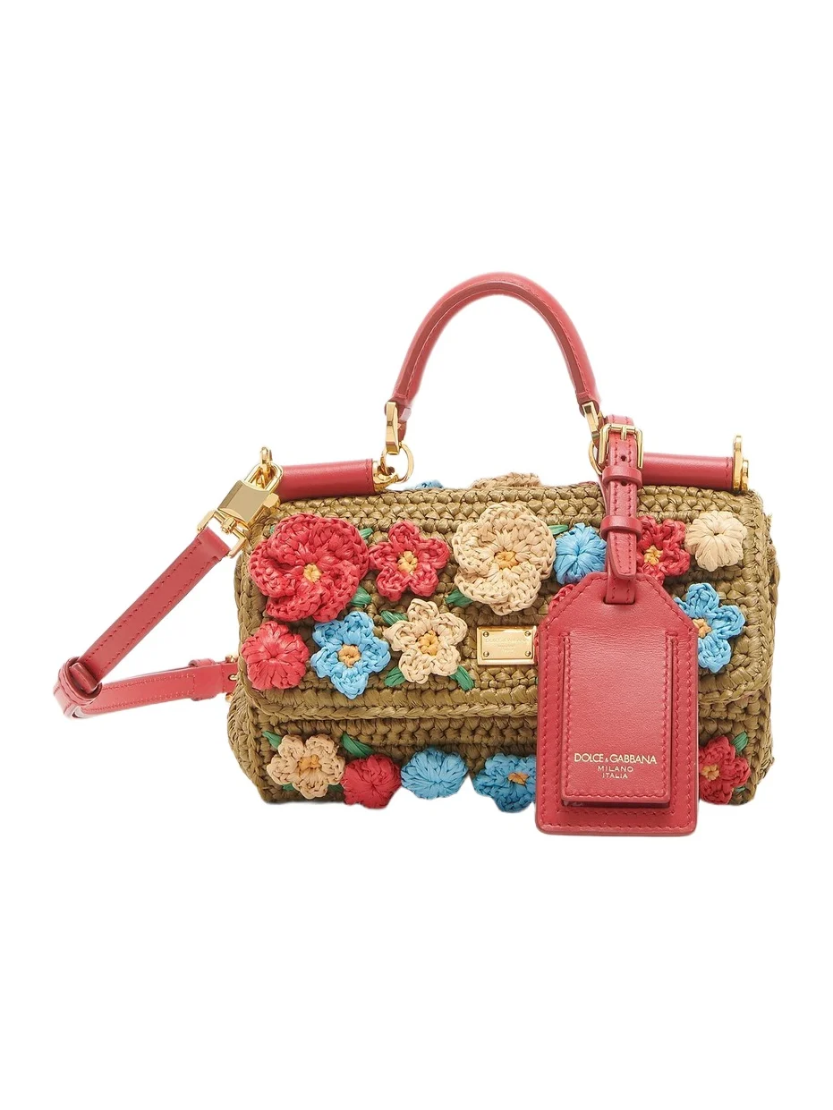 Women's Woven Embellished Top Handle Bag
