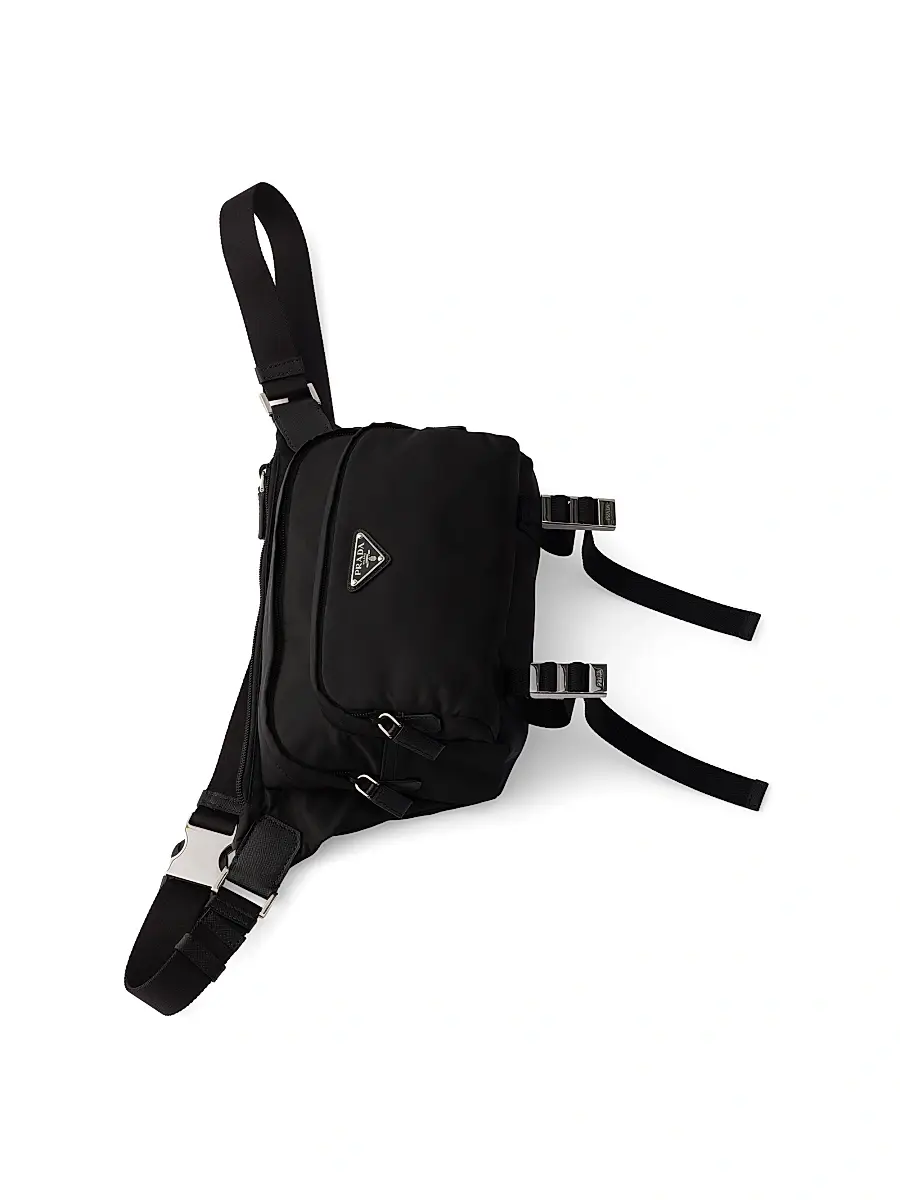 Prada Men's Re-Nylon and Leather Crossbody Bag | Thumbnail 4 Prada Men's Re-Nylon and Leather Crossbody Bag | Thumbnail 4