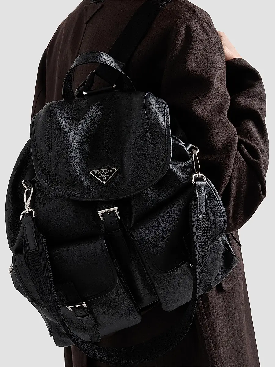 Prada Men's Leather Backpack | Thumbnail 4 Prada Men's Leather Backpack | Thumbnail 4