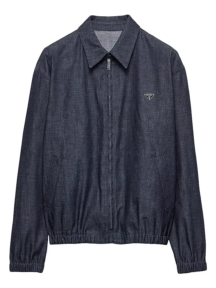 Men's Chambray Denim Blouson Zipper Jacket Men's Chambray Denim Blouson Zipper Jacket