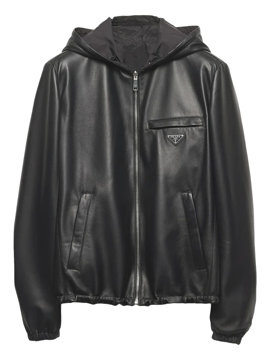 Prada Men's Reversible Nappa Leather and Re-Nylon Jacket - Black