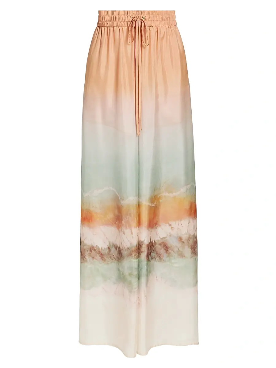 Zimmermann Women's Daylight Gradient Print Silk Relaxed Pants