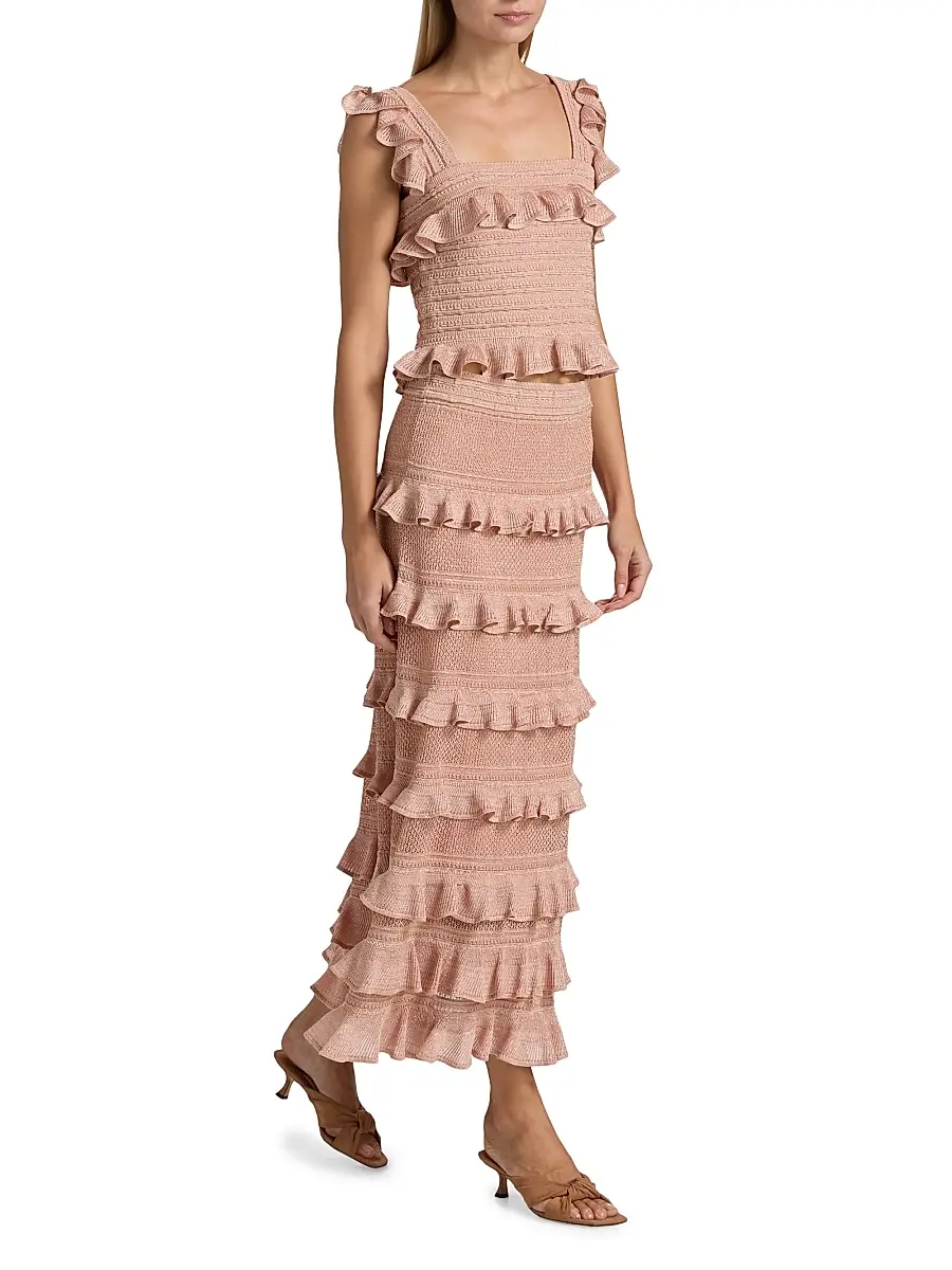 Zimmermann Women's Tiered-Frilled Midi-Skirt | Thumbnail 2 Zimmermann Women's Tiered-Frilled Midi-Skirt | Thumbnail 2
