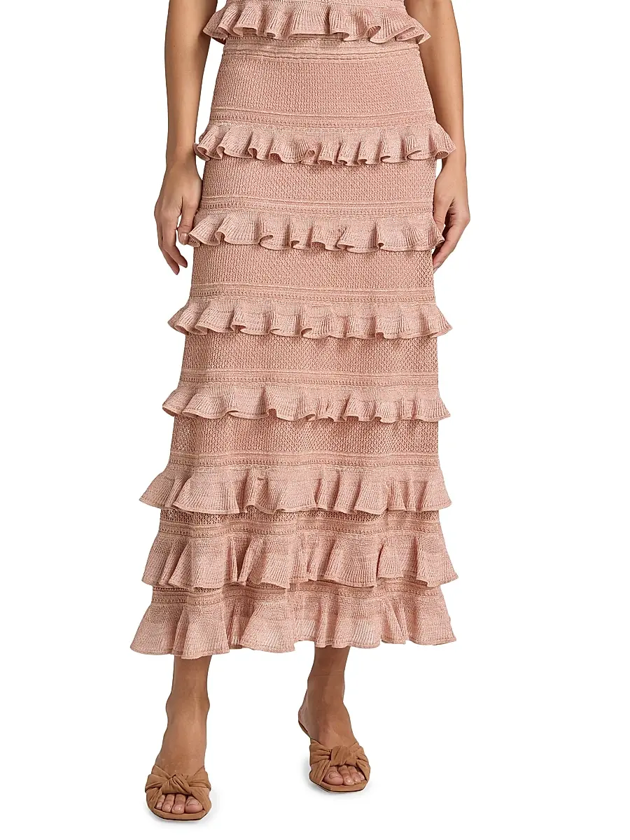 Zimmermann Women's Tiered-Frilled Midi-Skirt | Thumbnail 3 Zimmermann Women's Tiered-Frilled Midi-Skirt | Thumbnail 3