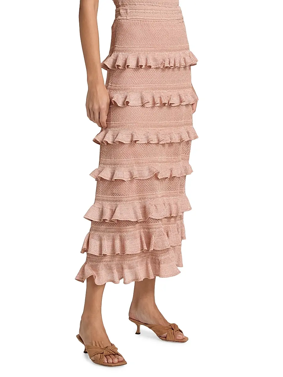 Zimmermann Women's Tiered-Frilled Midi-Skirt | Thumbnail 4 Zimmermann Women's Tiered-Frilled Midi-Skirt | Thumbnail 4