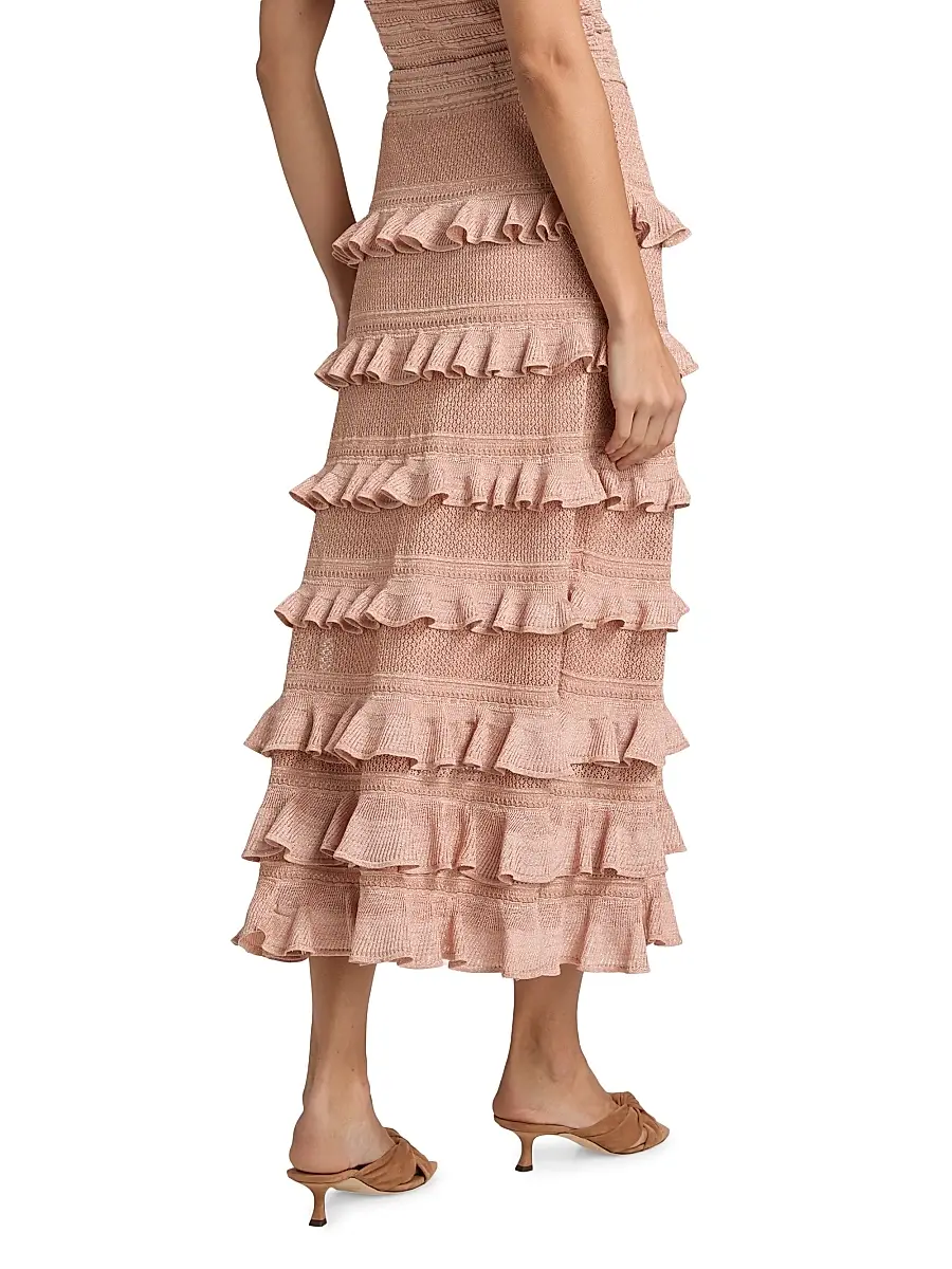 Zimmermann Women's Tiered-Frilled Midi-Skirt | Thumbnail 5 Zimmermann Women's Tiered-Frilled Midi-Skirt | Thumbnail 5