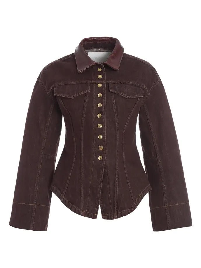 RÙADH The Lennox Peplum Denim Jacket