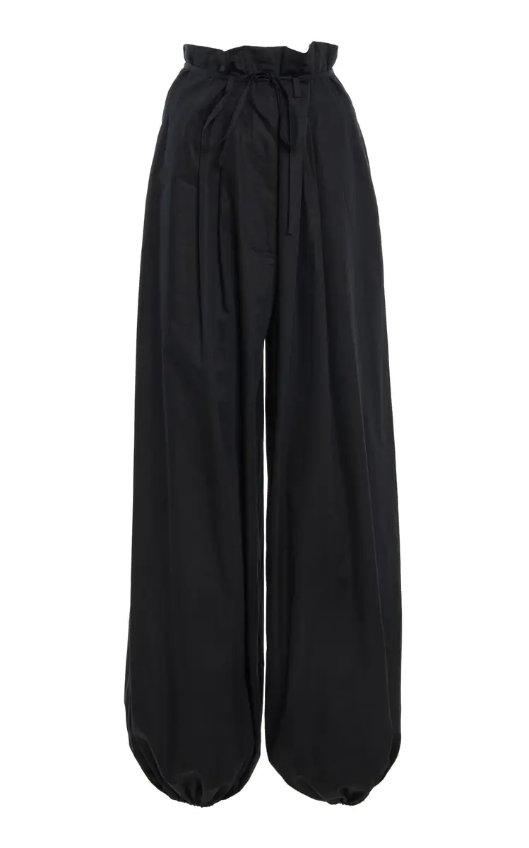 Adam Lippes Paperbag Cotton-Poplin Wide-Leg Pants | Image 1 Adam Lippes Paperbag Cotton-Poplin Wide-Leg Pants | Image 1