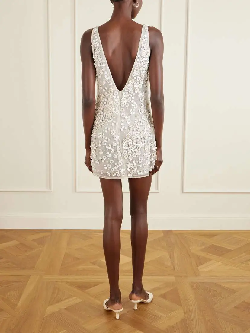 Cult Gaia Sapphira Floral-embellished Silk-organza Mini Dress | Thumbnail 3