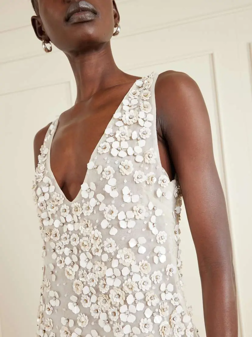 Cult Gaia Sapphira Floral-embellished Silk-organza Mini Dress | Thumbnail 4