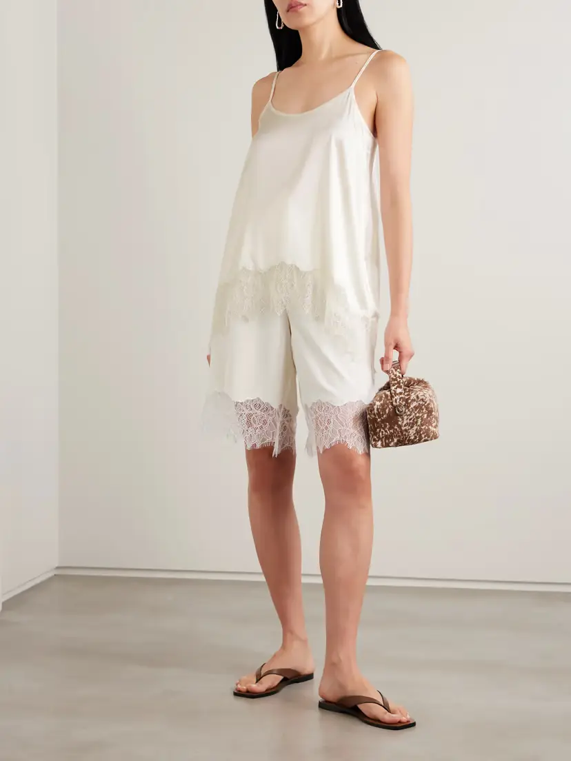 Staud Chloe Lace-trimmed Silk-blend Satin Camisole | Thumbnail 2 Staud Chloe Lace-trimmed Silk-blend Satin Camisole | Thumbnail 2