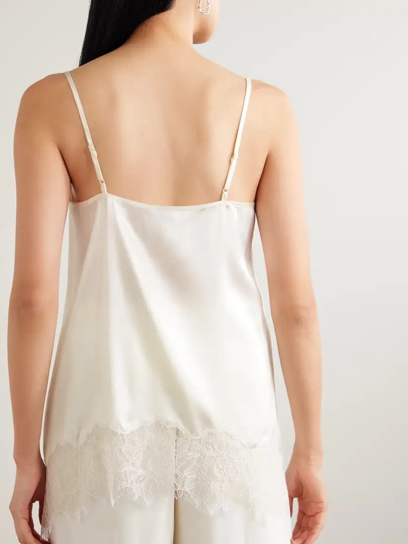 Staud Chloe Lace-trimmed Silk-blend Satin Camisole | Thumbnail 3 Staud Chloe Lace-trimmed Silk-blend Satin Camisole | Thumbnail 3