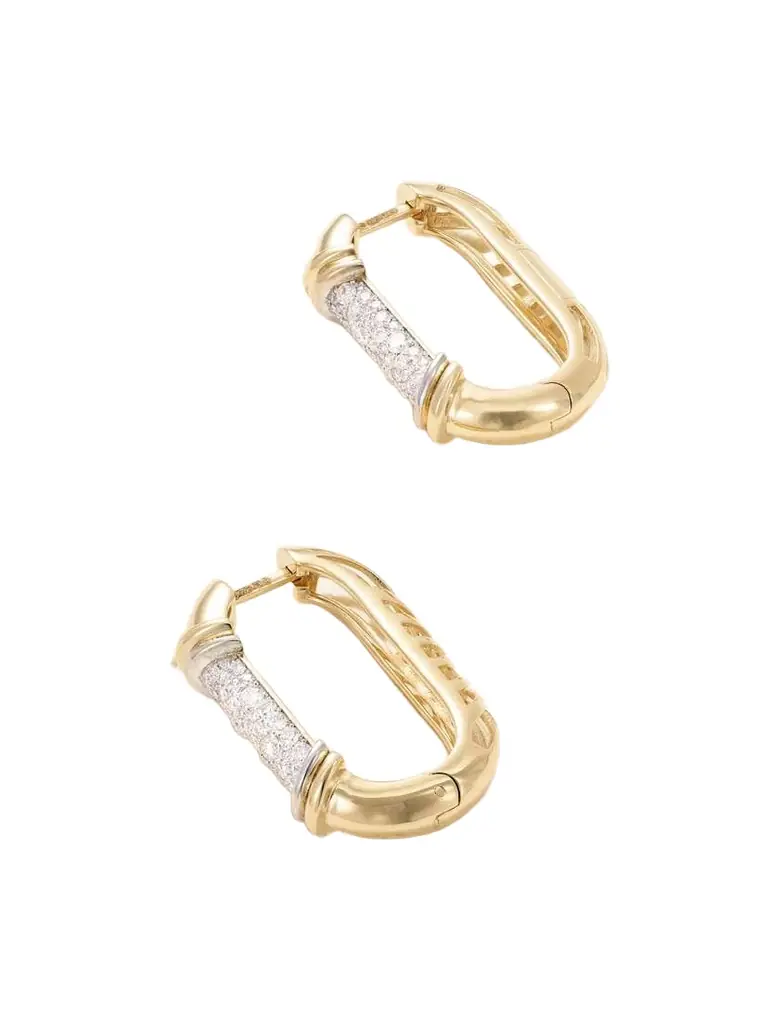 L’Atelier Nawbar Lock Size 3 18-karat Gold Diamond Hoop Earrings | Image 1 L’Atelier Nawbar Lock Size 3 18-karat Gold Diamond Hoop Earrings | Image 1