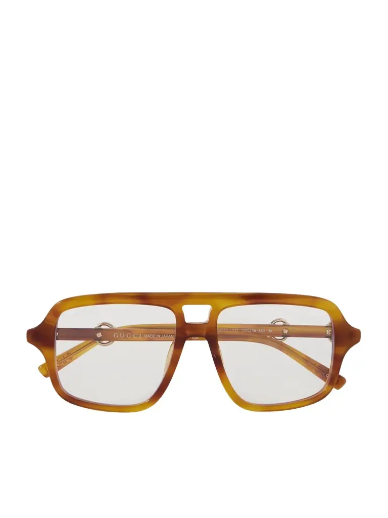Gucci Eyewear Aviator-style Tortoiseshell Acetate Optical Glasses | Image 1 Gucci Eyewear Aviator-style Tortoiseshell Acetate Optical Glasses | Image 1