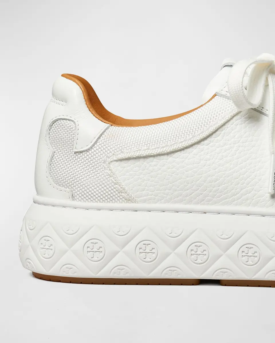Tory Burch Ladybug Monogram Mix Leather Fashion Sneakers | Thumbnail 3 Tory Burch Ladybug Monogram Mix Leather Fashion Sneakers | Thumbnail 3