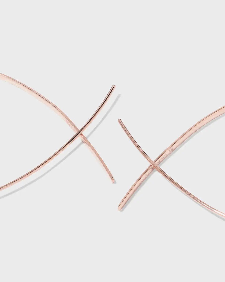 LANA 14K Gold Small Flat Diamond Hoop Earrings | Thumbnail 4