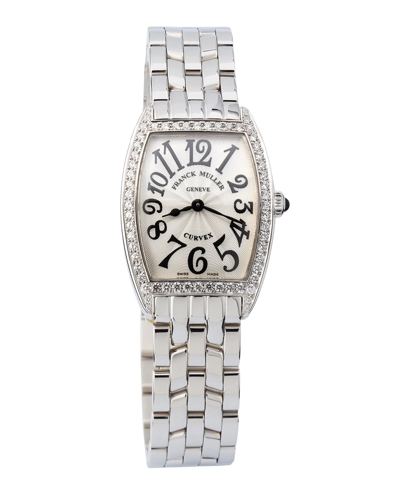 Franck Muller Curvex Stainless Steel Diamond Watch