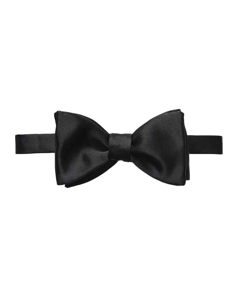 Eton Black Silk Satin Self Tied Bow Tie