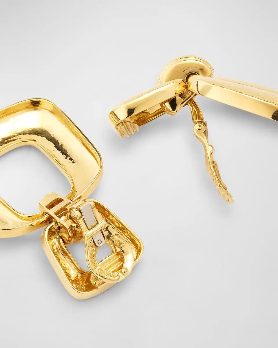 David Webb 18k Hammered Gold Hoop Earrings | Thumbnail 3