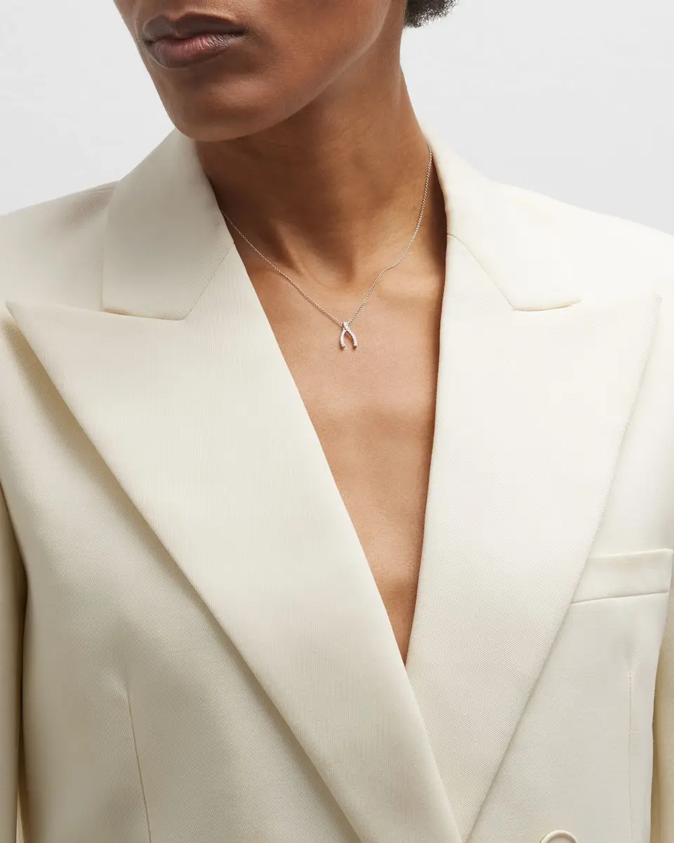 Roberto Coin Pave Wishbone Necklace | Thumbnail 4