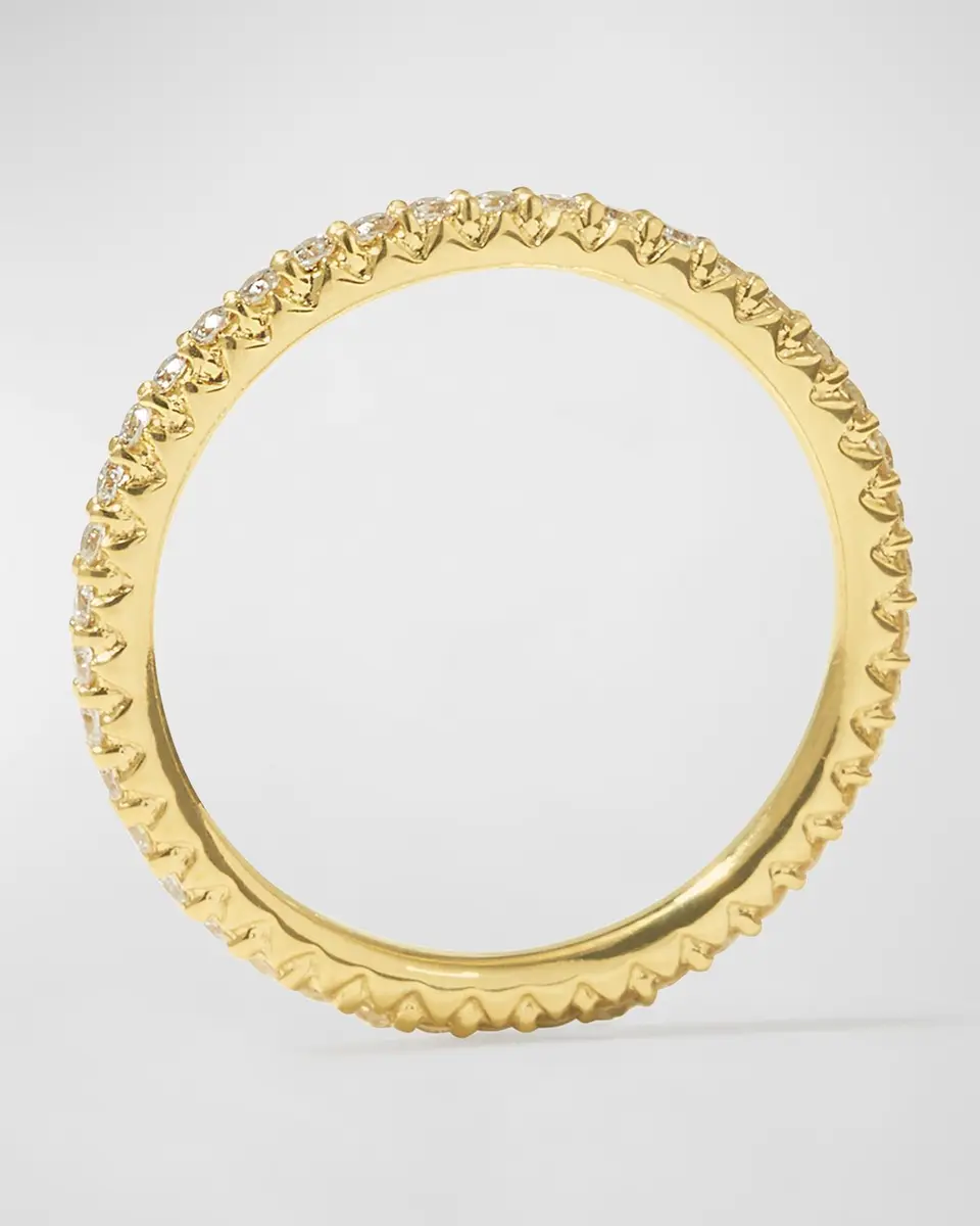 Roberto Coin Micro Pave Diamond Eternity Ring in 18K Gold | Thumbnail 2 Roberto Coin Micro Pave Diamond Eternity Ring in 18K Gold | Thumbnail 2