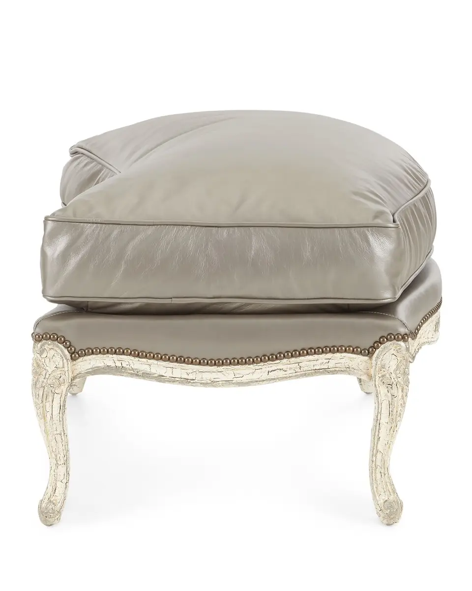 Old Hickory Tannery Silver Leather Bergere Ottoman | Thumbnail 3 Old Hickory Tannery Silver Leather Bergere Ottoman | Thumbnail 3